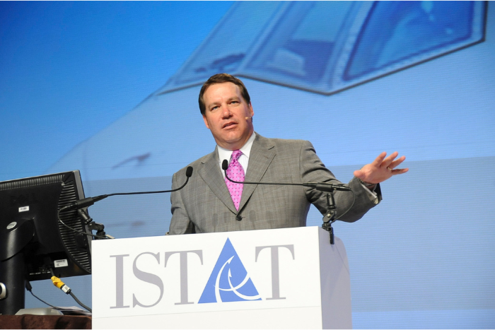 John Vitale, the 2026 ISTAT Award recipient, speaking at an ISTAT event